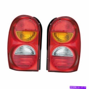USテールライト テールライトリアバックランプペアセット02-04ジープリバティ左右 Tail Lights Rear Back Lamps Pair Set for 02
