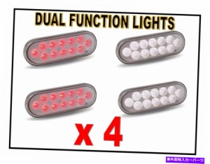 USテールライト （4）12 LED TRUXデュアル機能6 "オーバルクリアレンズS / T / T＆バックアップ（キット） (FOUR) 12 LED Trux D