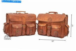 サイドバック ベストレート茶色レザー荷物オートバイサドルバッグバイク純正サドルバッグ Top Rated Brown Leather Luggage Moto