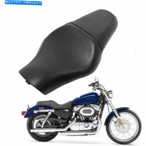 シート ハーレーアイアンスポーツスター883のための黒い革の2つの運転手ピリオンの助手席 Black Leather Two up Driver Pillion 