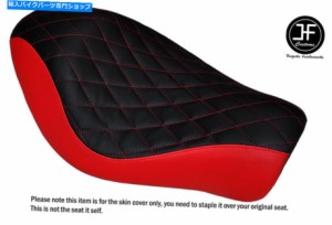 シート ハーレースポーツスターローアイアン883ソロシートカバー用ブラックレッドビニールダイヤモンドカスタム BLACK RED VINYL