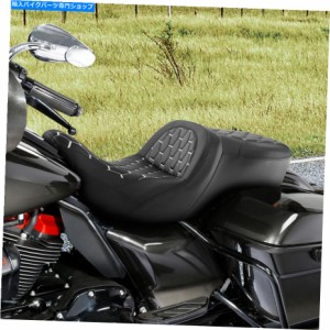 シート ライダー運転席座席フィットハーレーツーリングロードグライド19-21白黒 Rider Driver Passenger Seat Fit For Harley To