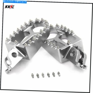 フットペグ ホンダCRF 250R 450R 250X 450XシルバーのためのKKEビレットCNC陽極酸化フットペッグ KKE Billet CNC Anodized Footp