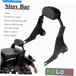 バックレスト ハーレースポーツスターXL883 1200 XL883N 04-21 Motorcycle Rear Backrest Sissy Bar For Harley Sportster XL883