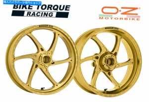 ホイール oz GASS RS-Aゴールド鍛造合金ホイールYamaha YZF600 R6 03-16 OZ Gass RS-A Gold Forged Alloy Wheels to fit Yamaha 