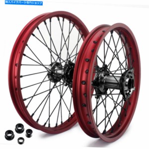 ホイール 21 "＆19"の赤い縁の黒いハブホイールセットCRF450R CRF450X CRF450X 21" & 19" Red Rim Black Hub Wheel Set for Hond