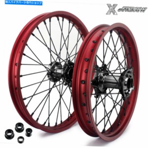 ホイール 19 "+21"赤い縁の黒いハブがスポークされたホイールセットCR250 CR250R CRF450R 19"+21" Red Rim Black Hub Spoked Whe