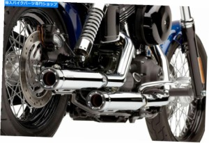 マフラー コブラクローム3「マフラーのマッキースリップ91-16ハーレーダイナFXDL Cobra Chrome 3" Motorcycle Slip On Mufflers 