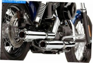 マフラー コブラクローム3「マフラーのマッキースリップ91-16ハーレーダイナFXDL Cobra Chrome 3" Motorcycle Slip On Mufflers 