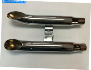 マフラー 80-87ハーレーXLモデルのカスタムクロームダイナマフラー11126-001 Custom Chrome Dyno Mufflers for 80-87 Harley XL 