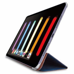 エレコム iPad mini 第6世代/手帳型/背面クリア/ソフトレザー/2アングル/ネイビー TB-A21SWV2NV