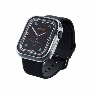 エレコム Apple Watch45mm用フルカバーケース プレミアムガラス セラミックコート AW-21AFCGCCR