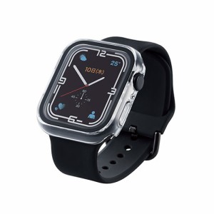 エレコム Apple Watch45mm用フルカバーケース プレミアムガラス 高透明 AW-21AFCGCR