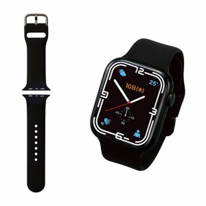 エレコム Apple Watch用シリコンバンド(45/44/42mm) AW-45BDSCBK