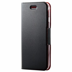 エレコム iPhone SE 第3世代 レザーケース 手帳型 UltraSlim 磁石付 クリアケース PM-A22SPLFUBK