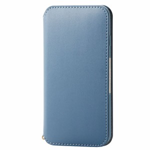 エレコム iPhone SE 第3世代 レザーケース 手帳型 NEUTZ 磁石付 ブルー PM-A22SPLFY2BU