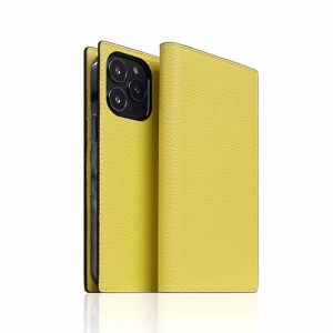 SLG Design Neon Full Grain Leather Diary Case for iPhone 13 Pro 手帳型ケース レモン SD22122i13PLM