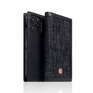 SLG Design Edition Calf Skin Leather Diary for iPhone 13 Pro 手帳型ケース ブラック SD22134i13PBK