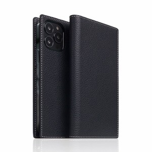 SLG Design Full Grain Leather Case for iPhone 13 Pro Max 手帳型ケース ブラックブルー SD22143i13PMBB