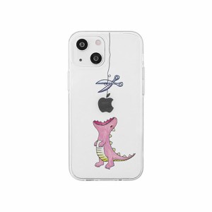 AKAN ソフトクリアケース for iPhone 14 はらぺこザウルス ピンク 背面カバー型 AK23498i14