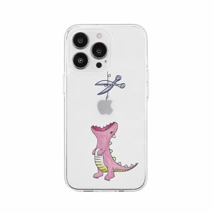 AKAN ソフトクリアケース for iPhone 14 Pro Max はらぺこザウルス ピンク 背面カバー型 AK23560i14PM