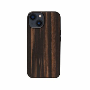 Man & Wood 天然木ケース for iPhone 14 Ebony  背面カバー型 I23621i14