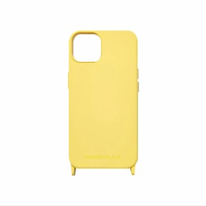 PHONECKLACE ストラップホール付きシリコンケース for iPhone 14 イエロー 背面カバー型 PN23866i14YL