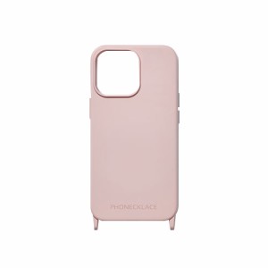 PHONECKLACE ストラップホール付きシリコンケース for iPhone 14 Pro パウダーピンク 背面カバー型 PN23889i14PPK