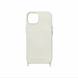 PHONECKLACE ストラップホール付きシリコンケース for iPhone 14 Plus アイボリー 背面カバー型 PN23903i14MIV