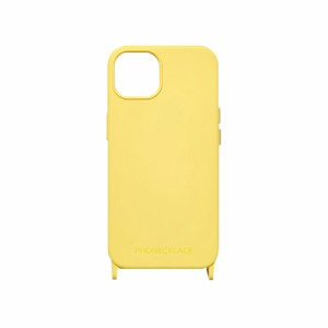 PHONECKLACE ストラップホール付きシリコンケース for iPhone 14 Plus イエロー 背面カバー型 PN23904i14MYL