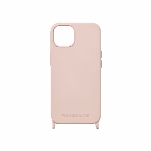 PHONECKLACE ストラップホール付きシリコンケース for iPhone 14 Plus パウダーピンク 背面カバー型 PN23906i14MPK