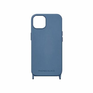 PHONECKLACE ストラップホール付きシリコンケース for iPhone 14 Plus ティールブルー 背面カバー型 PN23908i14MBL