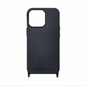 PHONECKLACE ストラップホール付きシリコンケース for iPhone 14 Pro Max ブラック 背面カバー型 PN23919i14PMBK