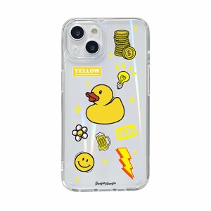 BOOGIE WOOGIE オーロラケース for iPhone 14 Yellow 背面カバー型 BW24102i14