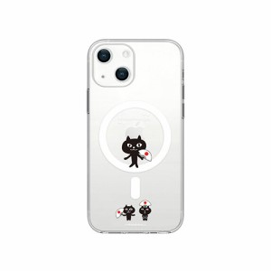 abbi FRIENDS 公式ライセンス品 ネコマンジュウMagSafe対応クリアケース for iPhone 14 渡り 背面カバー型 ABF24189i14