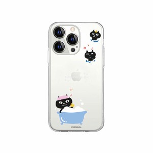 abbi FRIENDS 公式ライセンス品 ネコマンジュウソフトクリアケース for iiPhone 14 Pro バスタイム 背面カバー型 ABF24243i14P