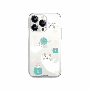 abbi FRIENDS 公式ライセンス品 ターチャンソフトクリアケース for iPhone 14 Pro 遊び 背面カバー型 ABF24244i14P