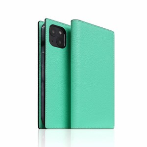 SLG Design Neon Full Grain Leather Diary Case for iPhone 14 ティール 手帳型 SD24305i14TL