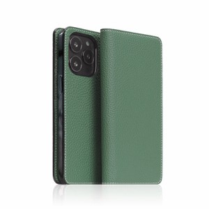 SLG Design Hybrid Grain Leather Diary Case for iPhone 14 Pro Sea Green 手帳型 SD24317i14PGR