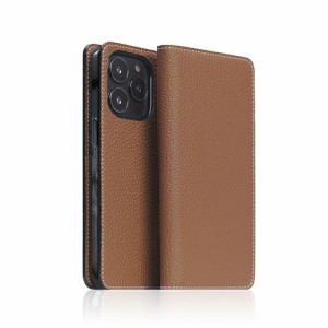 SLG Design Hybrid Grain Leather Diary Case for iPhone 14 Pro Saddle Brown 手帳型 SD24319i14PBR