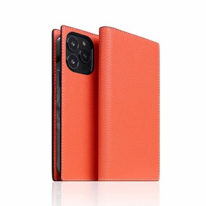 SLG Design Neon Full Grain Leather Diary Case for iPhone 14 Pro Coral 手帳型 SD24323i14PCR