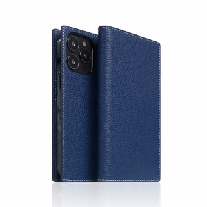 SLG Design Full Grain Leather Case for iPhone 14 Pro ネイビーブルー 手帳型 SD24330i14PNB