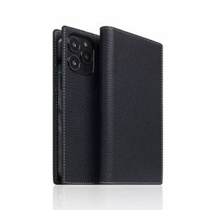 SLG Design Full Grain Leather Case for iPhone 14 Pro ブラックブルー 手帳型 SD24331i14PBB
