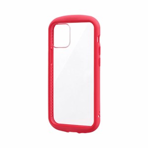 LEPLUS iPhone 12 mini 耐衝撃ハイブリッドケース PALLET CLEAR Flat レッド LP-IS20PLCRD