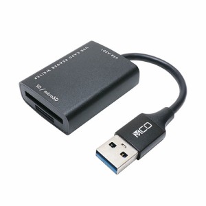 ミヨシ SD microSDカードリーダ ライタ USB-A ブラック USR-ASD1/BK