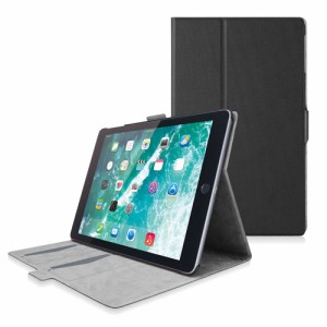 エレコム 9.7インチ iPad 2018年モデル&2017年モデル フラップカバー ソフトレザー フリーアングル スリープ対応 ブラック TB-A18RWVFUBK