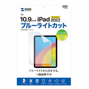 サンワサプライ 第10世代iPad10.9インチ用ブルーライトカット指紋防止光沢フィルム LCD-IPAD22BC