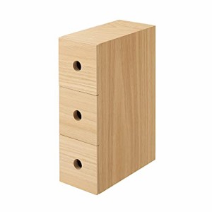 無印良品 木製小物収納3段 約幅8.4x奥行17*高さ25.2cm 82603323