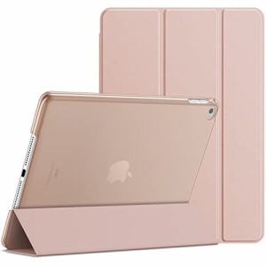 JEDirect iPadair2 ケース 三つ折スタンド オートウェイクアップ/スリープ機能iPad Air 2用 (ローズゴールド)
