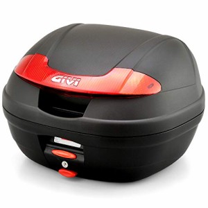 GIVI (ジビ) バイク用 リアボックス 34L 未塗装ブラック レッドレンズ モノロックケース VISION E340N 66788